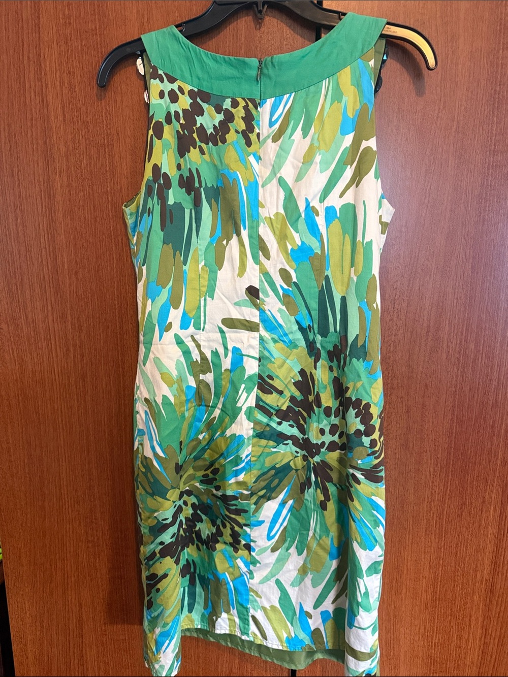 Rabbit Rabbit Rabbit 2000s Green Multi Floral Jeweled Shift Dress - Picture 8 of 8